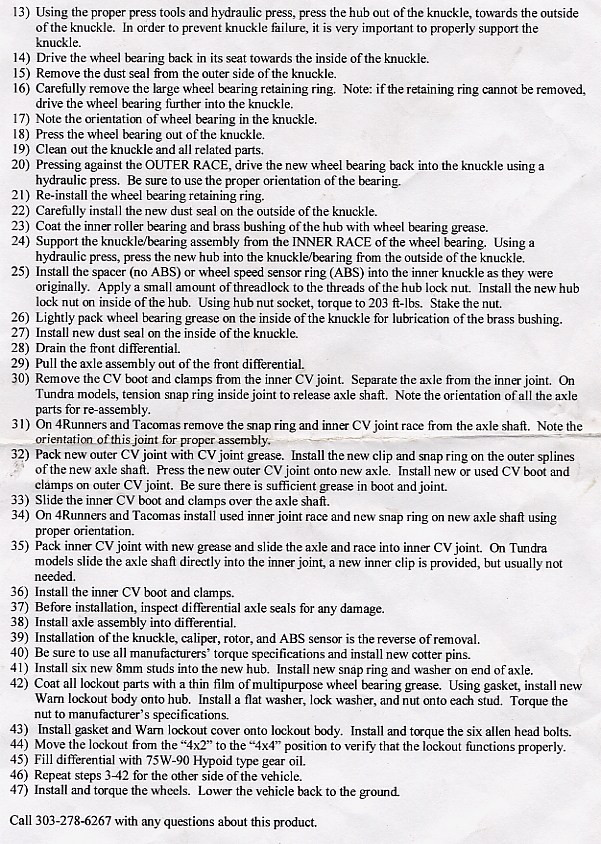 Off-Road Solutions Instructions